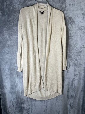 H&M Beige Open-Front Longline Cardigan